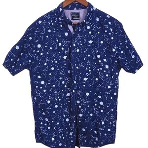 Creative Destruction Men's Constellation Galaxy Button Up Shirt Size Large
